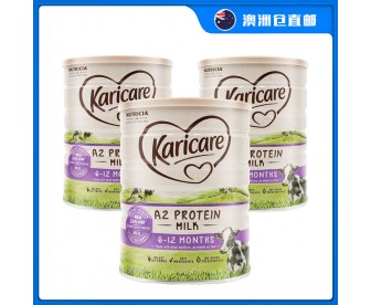 【澳洲直邮包邮】Karicare 可瑞康 A2蛋白奶粉2段 900克x3罐/箱（6-12个月适用）